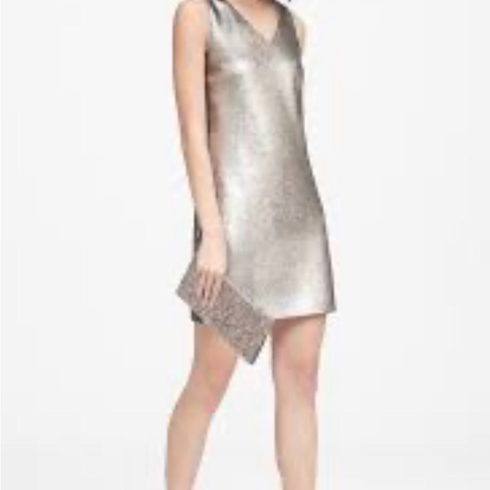 NWT, Banana Republic Shimmering Sequin Gold / Bronze Mini Dress Size 6